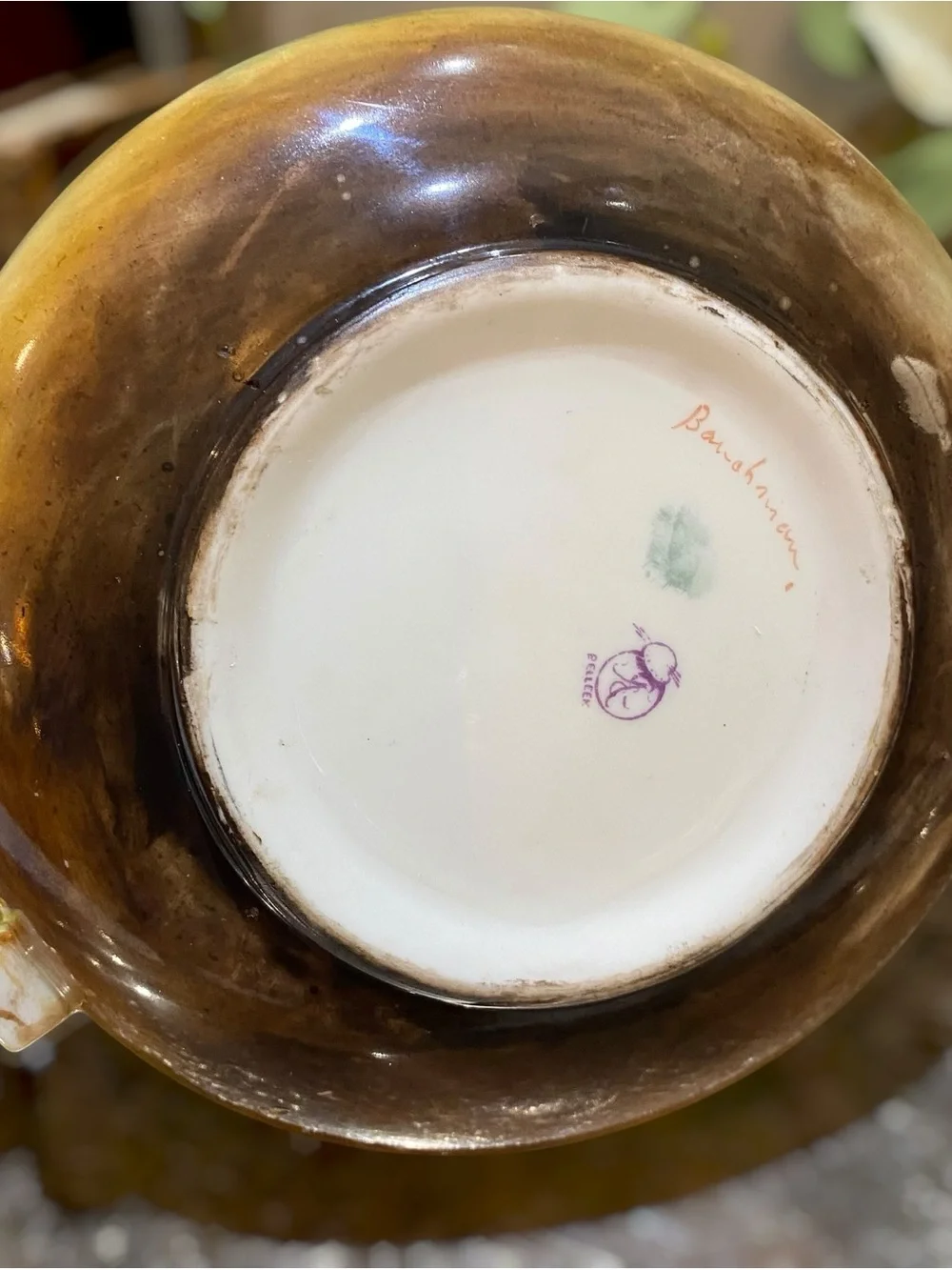 Antique Belleek CAC c1889-1906 Cider Pitcher Artist Signed Purple Mark #1 Roses